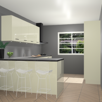 Magnolia hoogglans keuken Sopot 65255