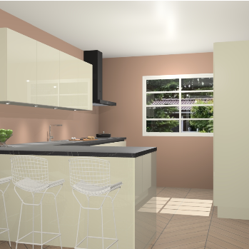 Magnolia hoogglans greeploze keuken Sopot 65256