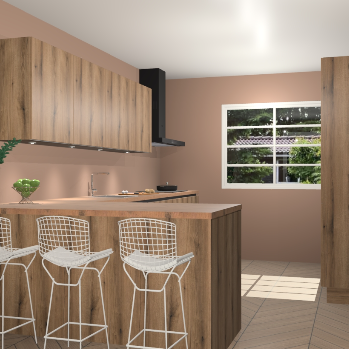 Goud eiken greeploze keuken Sopot 63940