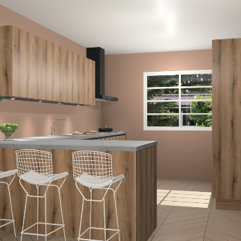 Goud eiken greeploze keuken Sopot 63953