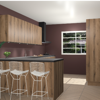 Goud eiken greeploze keuken Sopot 63957