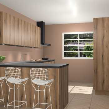 Goud eiken greeploze keuken Sopot 63961