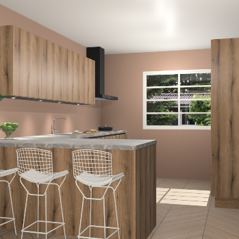 Goud eiken greeploze keuken Sopot 63969