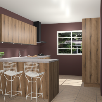 Goud eiken greeploze keuken Sopot 63980