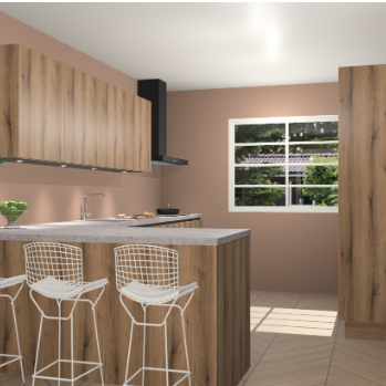 Goud eiken greeploze keuken Sopot 63983