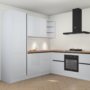 Sneeuwwitte hoogglans greeploze keuken Turek 80065