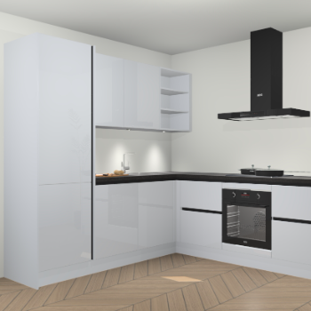 Sneeuwwitte hoogglans greeploze keuken Turek 80148