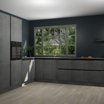 Beton Parelgrijs greeploze keuken Malaga 71110