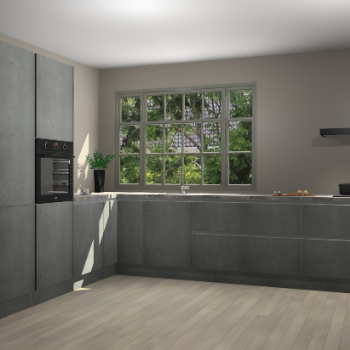 Beton Parelgrijs greeploze keuken Malaga 71113