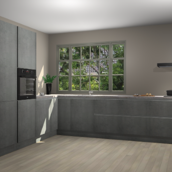 Beton Parelgrijs greeploze keuken Malaga 71128