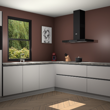 Zijdegrijze greeploze keuken Lublin 64108