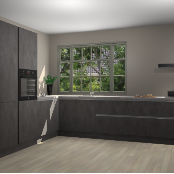 Beton Antraciet greeploze keuken Malaga 71309