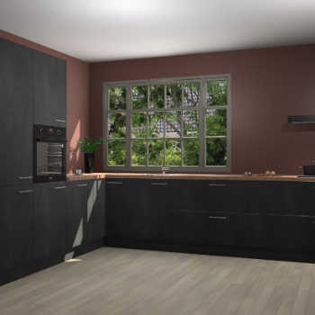 Beton Zwarte keuken Malaga 71504