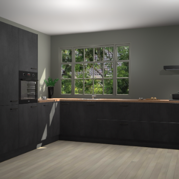 Beton Zwarte keuken Malaga 71508