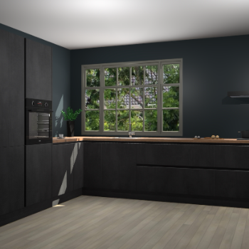 Beton Zwarte greeploze keuken Malaga 71509