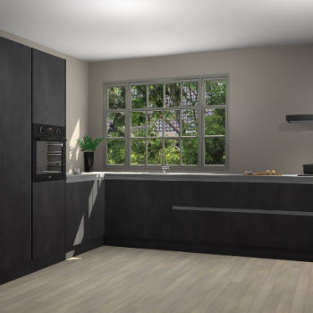 Beton Zwarte greeploze keuken Malaga 71571