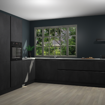 Beton Zwarte greeploze keuken Malaga 71574