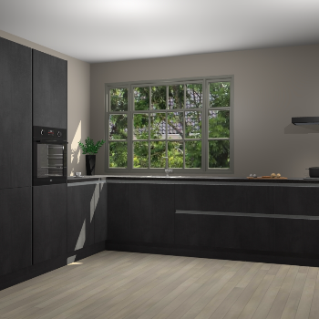 Beton Zwarte greeploze keuken Malaga 71577