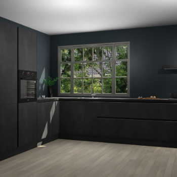 Beton Zwarte greeploze keuken Malaga 71580