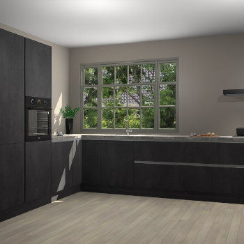 Beton Zwarte greeploze keuken Malaga 71583