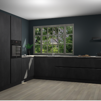 Beton Zwarte greeploze keuken Malaga 71586