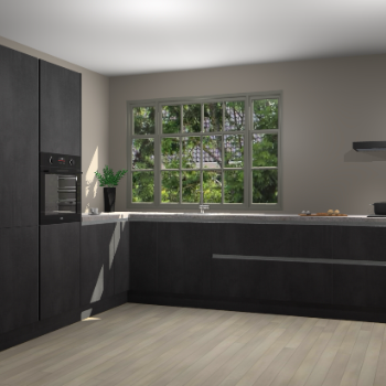 Beton Zwarte greeploze keuken Malaga 71589