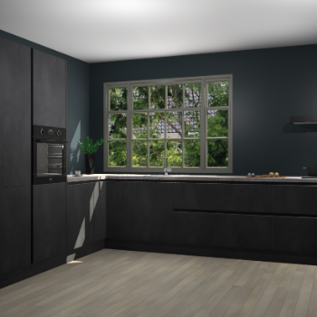 Beton Zwarte greeploze keuken Malaga 71592