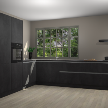 Beton Zwarte greeploze keuken Malaga 71595