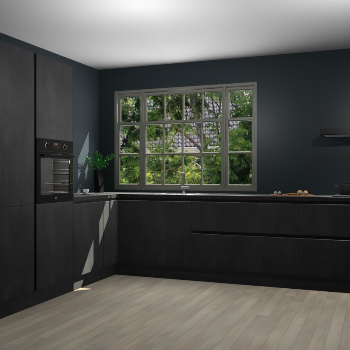 Beton Zwarte greeploze keuken Malaga 71598