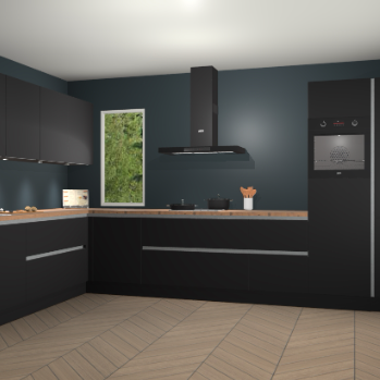 Zwarte greeploze keuken Harare 75081