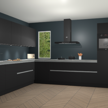 Zwarte greeploze keuken Harare 75133