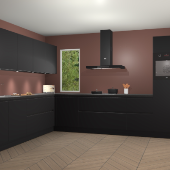 Zwarte greeploze keuken Harare 75142