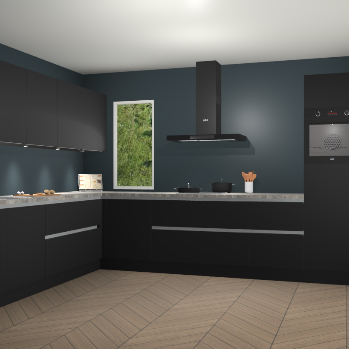 Zwarte greeploze keuken Harare 75145