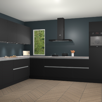 Zwarte greeploze keuken Harare 75151