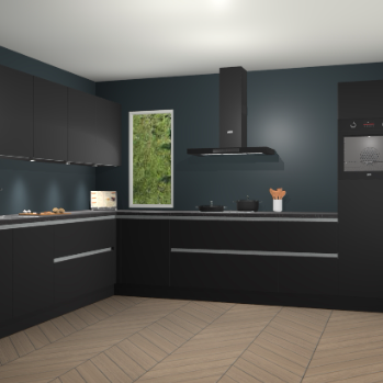 Zwarte greeploze keuken Harare 75157