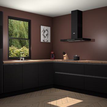 Zwarte greeploze keuken Lublin 64287