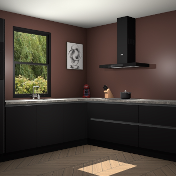 Zwarte greeploze keuken Lublin 64400