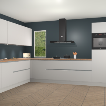 Zijdegrijze greeploze keuken Harare 75322