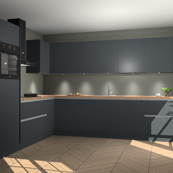 Onyxygrijze greeploze keuken Debar 75613