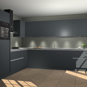 Onyxygrijze greeploze keuken Debar 75644