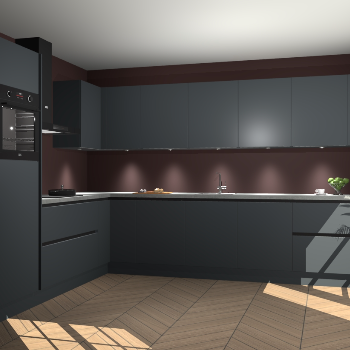 Onyxygrijze greeploze keuken Debar 75647