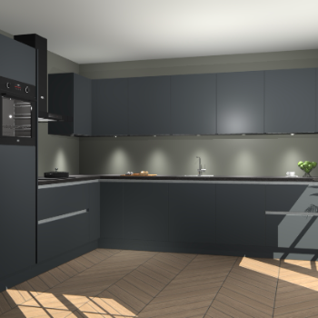 Onyxygrijze greeploze keuken Debar 75650