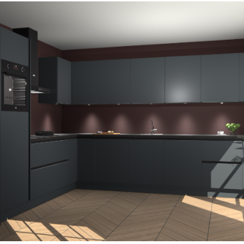 Onyxygrijze greeploze keuken Debar 75653