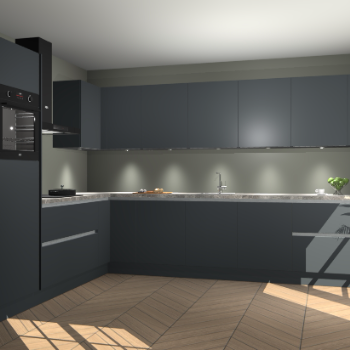 Onyxygrijze greeploze keuken Debar 75656