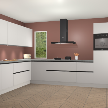 Zijdegrijze greeploze keuken Harare 75569