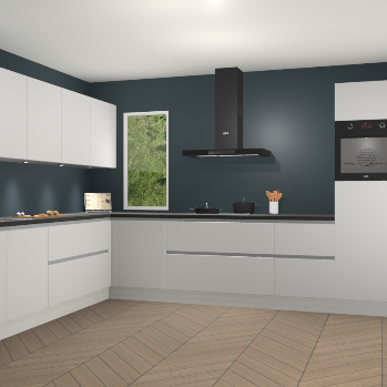 Zijdegrijze greeploze keuken Harare 75572