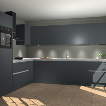 Onyxygrijze greeploze keuken Debar 75662