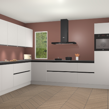 Zijdegrijze greeploze keuken Harare 75575