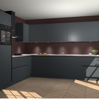 Onyxygrijze greeploze keuken Debar 75665