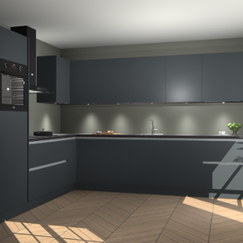 Onyxygrijze greeploze keuken Debar 75668